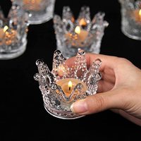 Lot de 6 bougeoirs photophore en verre pour fête de mariage, plateau de rangement de bijoux de décoration de maison