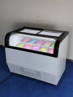 6 Pans approvisionnement d’usine congélateur d’affichage de crème glacée réfrigérateur vitrine de crème glacée congélateur d’aff
