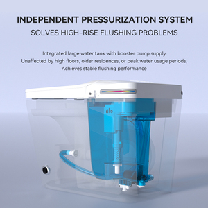 Inodoro Inteligente de Cerámica de Una Pieza con Bidé Integrado y Sistema de Aumento de Presión <span class=keywords><strong>para</strong></span> Baños Residenciales y Comerciales con Baja Presión de Agua - Product Image 2