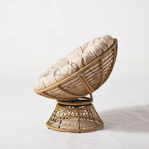 Muebles para exteriores para todo tipo de clima, Silla giratoria con forma de huevo de mimbre para jardín - Product Image 3