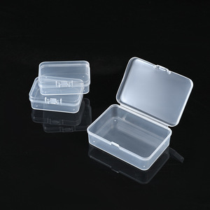 Boîte de rangement en plastique transparent Guka 9x6x1,8 cm, boîte à bijoux rectangulaire en PP avec couvercle à rabat, petit bac de rangement - Product Image 3