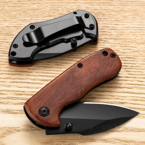 Stainless steel Bork folding <b>knife</b> with wooden handle multi-function <b>sharpened</b> cuchillos tactical <b>knife</b> - Product Image 3