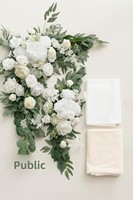 Kit de fleurs artificielles pour arche de mariage Ling's Moment, en mousse et soie, draperies en mousseline réalistes, lot de 4 pour toile de fond de cérémonie extérieure