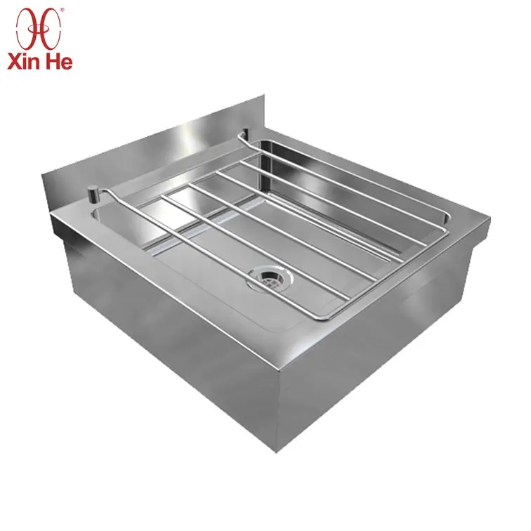 Kustom Lantai Dipasang 304 316 Stainless Steel Industri Utilitas Dapur Wastafel Wastafel Penghitung Pel Baskom