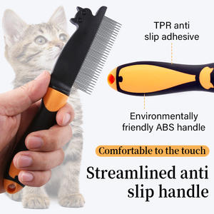 فينيس المحمولة لطيف الحيوانات الأليفة الاستمالة أمشاط القط الفولاذ المقاوم للصدأ إبرة مشط استخدام للشعر رقيق والتخلص من البراغيث - Product Image 6