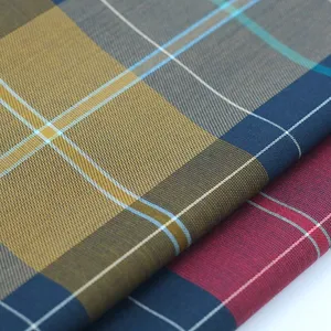 China Großhändler mehrfarbige Tartan Polyester-Material Schuluniform Stoff