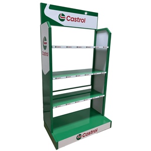 Ağır hizmet tipi dört katlı Metal motor ağır ürün ekranı ve depolama için yağ vitrini pil ekran standı - Product Image 3