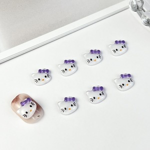 Nuevo 3D negro y blanco dibujos animados <span class=keywords><strong>Hello</strong></span> <span class=keywords><strong>Kitty</strong></span> Nail Art Charms lindo Katy Cat Bow parte posterior plana resina Rhinestone plástico accesorios para <span class=keywords><strong>uñas</strong></span> - Product Image 3