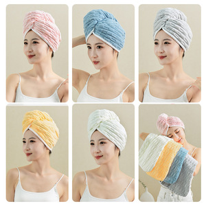 Gorro de secado de pelo de forro polar de bambú, 25x65cm, de secado rápido y absorbente para adultos - Product Image 2