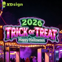 Enseigne néon LED personnalisée pour Halloween – Fantôme effrayant, citrouille Jack-o'-lantern – Personnalisation rapide pour entreprises publicitaires, fêtes, bars, parcs d'attractions