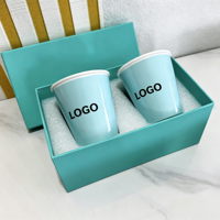 Tasse à café en porcelaine de 280 ml réutilisable, imitation papier, en porcelaine fine, vente en gros  Autocollant temporaire personnalisé, compatible lave-vaisselle