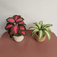 CLTF 2026 Mini plante en pot au crochet de haute qualité, faite à la main, calla, plante araignée, coleus, monstera, toujours verte, décoration de bureau