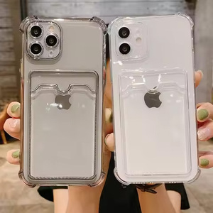 เคสใสแบบมีช่องใส่บัตรสำหรับ iPhone 11 12 13 14 15 16 17 Pro Max Plus XS Air ป้องกันการกระแทก พร้อมช่องใส่บัตร - Product Image 3