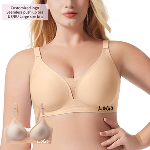 Reggiseno Comodo e Morbido in Rete Floreale <span class=keywords><strong>Imbottito</strong></span> Taglie Forti Senza Cuciture con Spalline Sottili Intrecciate Estive e Funzione Push-Up Regolabile - Product Image 3