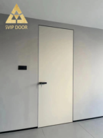 Porte escamotable au design minimaliste, dernière tendance, finition en panneau mélaminé, cadre en aluminium moderne, style Murphy.