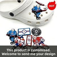 Livraison Rapide Breloques Personnalisées en PVC Souple pour Chaussures de Hockey sur Glace, Motifs de Dessins Animés pour Crocs, Badges de Logo Sportifs, Épingles, Décorations de Chaussures en Caoutchouc OEM, Cadeaux