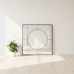 Industrial <strong>Square</strong> Black Metal Frame <strong>Mirror</strong> Wall Mounted Contemporary 80x80cm Home Bathroom Fireplace Frame <strong>Mirror</strong> - Product Image 3