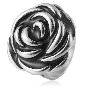 Yunnique – bague à fleurs couleur acier, bijoux pour femmes, cadeau, Style rétro Punk - Product Image 1