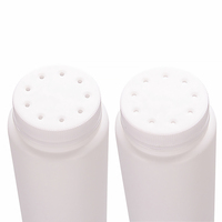 Botol bubuk Toner 50g 100g 200g, bahan PE bulat bentuk persegi botol bubuk Talek dengan tutup saringan