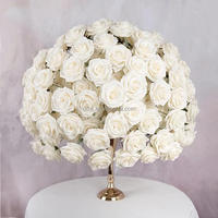 50 Boules de fleurs artificielles en soie de haute qualité, réalistes, pour décorations de table de Nouvel An, centres de table pour mariages et fêtes