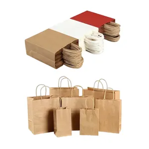 Wholesale Price Recycled Colored Luxury Paper Shopping Gift Kraft Bag With Handle