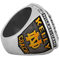 Bague de championnat d'escrime universitaire Notre Dame 2018 personnalisable en gros, en alliage d'or classique avec pierre naturelle, commémorative pour les fans