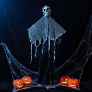Décoration d'Halloween la plus vendue : Fantôme squelette suspendu de 76 cm, déchiré, en gaze, pour fête ou maison hantée - Product Image 5