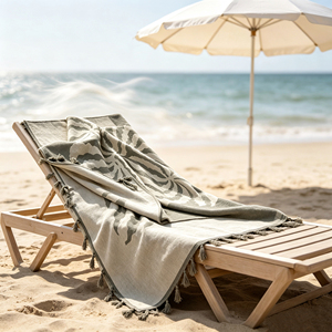 <span class=keywords><strong>Serviette</strong></span> de plage de voyage de luxe la plus vendue, personnalisée, brodée, 100 % coton, absorbante, <span class=keywords><strong>anti</strong></span>-<span class=keywords><strong>sable</strong></span>, écologique, avec pompons - Product Image 2