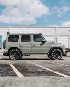 Pour Mercedes W464 G500 G63 Kit de carrosserie en Fiber de carbone G500 G63 amélioré VOS Style diffuseur de lèvre avant Spoiler passage de roue - Product Image 4