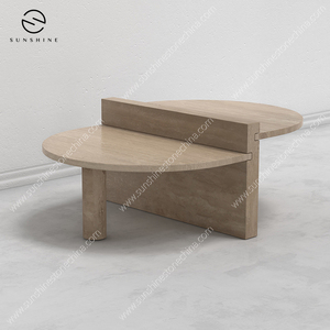Table d'extérieur minimaliste en marbre avec design géométrique pour salon - Product Image 2
