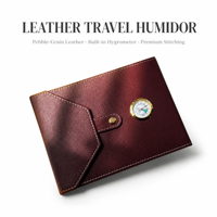 Humidor à cigares en cuir de style européen, mini, portable, avec hygromètre, cadeau pour homme, capacité de 8 à 10 cigares