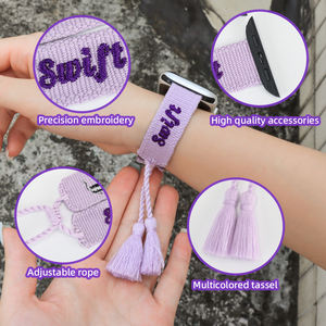 Correa de bucle de poliéster para Apple Watch Band Correa de reloj tejida con bordado transpirable ajustable para <span class=keywords><strong>Taylor</strong></span>'s Music <span class=keywords><strong>Festival</strong></span> - Product Image 2