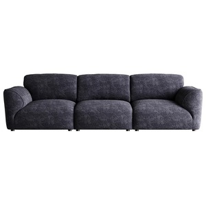 Ensemble de canapé modulaire pour salon en tissu chenille à pétales modernes, rembourrage en duvet, gris foncé avec pieds en acier inoxydable - Product Image 6