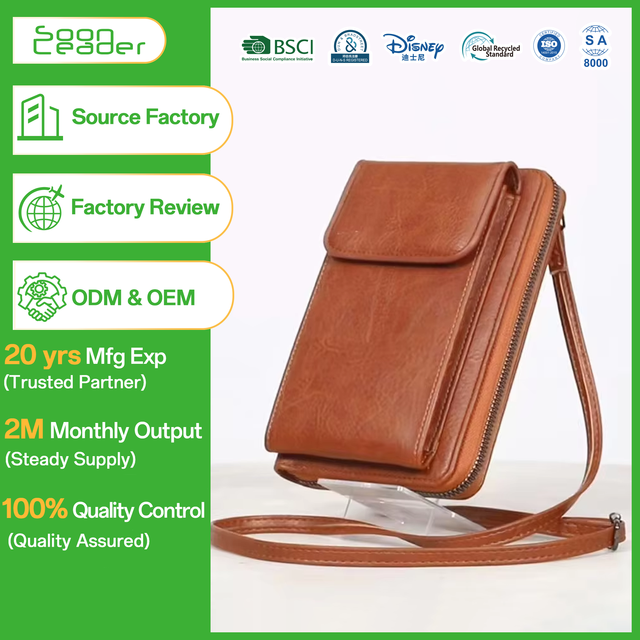 Soonleader Soft PU Leather Mini Shoulder Phone Bag Mobile Phone Wallet Case Compatibility