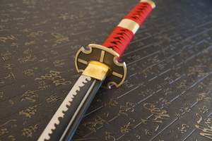 Hot 103cm fait à la main une pièce Roronoa <span class=keywords><strong>Zoro</strong></span> épée Anime Katana pour Cosplay Collection décoration - Product Image 2