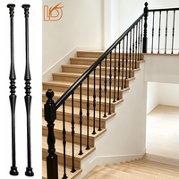 Balustre en fer forgé moderne pour escalier, en métal massif creux doré et noir, avec accessoires pour rampe d'escalier intérieure