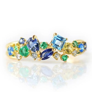 Anello con design geometrico colorato in stile vintage per donna - Product Image 1