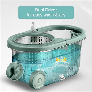 2024 nóng bán sàn làm sạch sợi nhỏ spining lau xô 360 spining lau xô với lau phụ kiện - Product Image 2