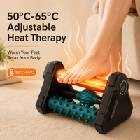 Masseur de pieds électrique chauffant 3-en-1 avec rouleau pour massage des tissus profonds, libération des fascias et points d'acupression, pour soulager la fasciite plantaire