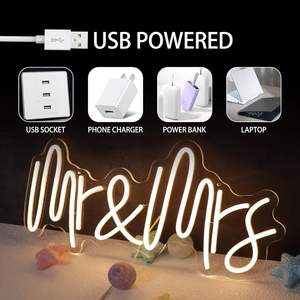 Letrero Luminoso de Neón Mr & Mrs para Decoración de Pared de Boda, Luz LED para Fiesta de Boda, Decoraciones de San Valentín, Alimentado por USB - Product Image 3