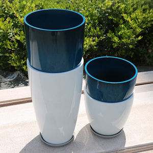 Pots de <span class=keywords><strong>plantes</strong></span> en plastique blanc moderne, <span class=keywords><strong>balcon</strong></span>, jardin, décoration de la maison, Pot de fleurs en plastique - Product Image 1