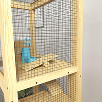 Cage moderne et respirante en bois pour hamsters et souris avec échelle, balançoire, nichoir et plateau amovible