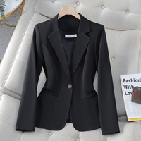 Blazer Kasual Wanita Hijau Mewah Model Terbaru Musim Semi 2024, Jas Pendek Bergaya Kekinian