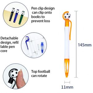 Animal Soccer Ball-Shaped Logo Retractable Ballpoint Black Ink UV Printing 1.0mm Writing Width Plastic Material <b>Novelty</b> - Product Image 4