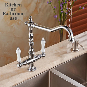 <span class=keywords><strong>Robinet</strong></span> mélangeur d'eau chaude et froide à <span class=keywords><strong>double</strong></span> poignée, <span class=keywords><strong>robinet</strong></span> de cuisine moderne pour hôtel, bec rotatif à 360 ° - Product Image 2