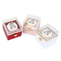 Boîte cadeau personnalisée faite à la main avec bougie ours et gâteau, pour petite amie, Saint-Valentin, anniversaire, cadeau préservé, bague rotative, prix d'usine