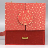 Anpassbare Farben Logo-Druck Elegante Luxuriöse Doppelschichtige Schubladenpapier-Geschenkbox für Kuchen Schokolade Süßigkeiten Kosmetik Hochzeit