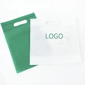 Cheap Die Cut Reusable Shopping Non Woven Bags White Non Woven Bag With Printing Logo