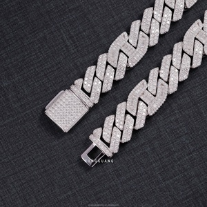 <span class=keywords><strong>Chaîne</strong></span> cubaine pour <span class=keywords><strong>homme</strong></span>, style tendance, collier en moissanite incrusté de diamants en forme de losange, accessoire streetwear hip-hop - Product Image 2