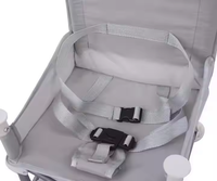 Siège d'appoint gris compact et pliable pour bébé avec plateau à manger pique-nique de voyage camping plage chaise d'alimentation pour bébé avec pare-soleil
